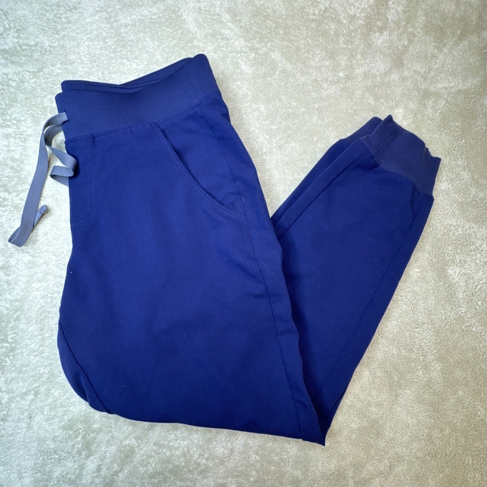 FIGS Women Zamora Jogger Scrub Pant BLUE S PETITE Performance Pocket techincal